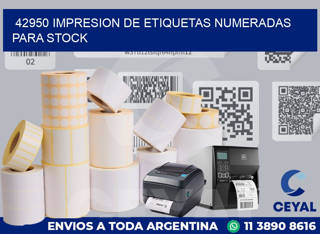 42950 IMPRESION DE ETIQUETAS NUMERADAS PARA STOCK