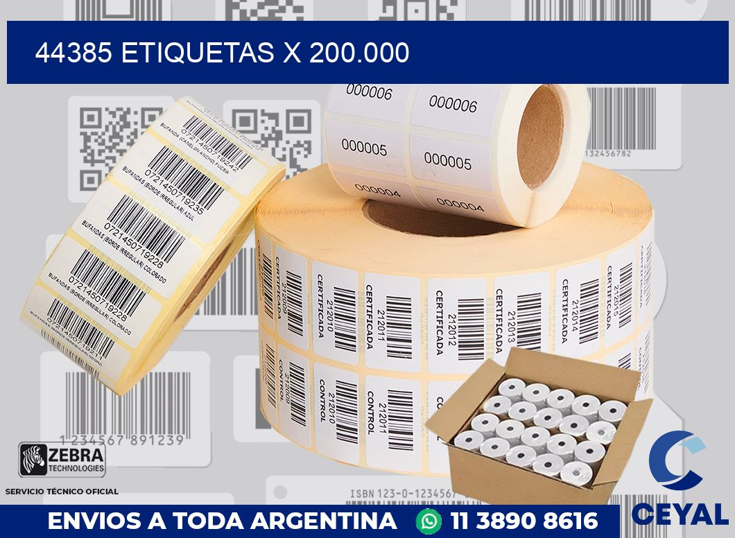 44385 Etiquetas x 200.000