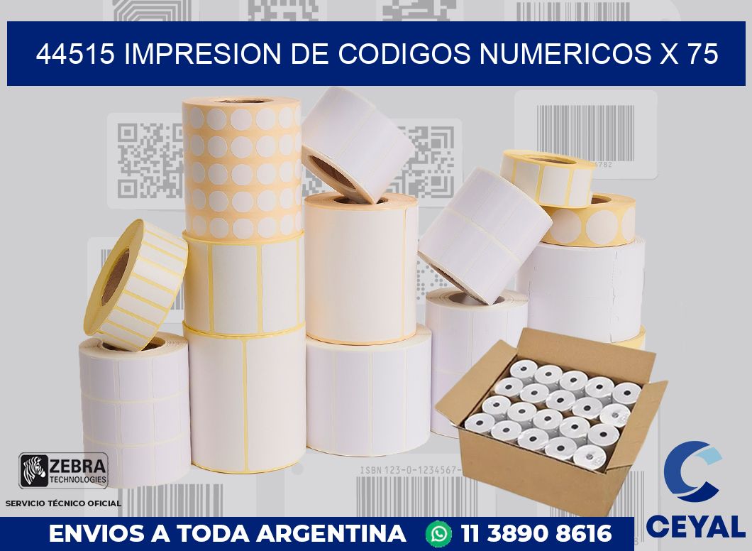 44515 impresion de codigos numericos x 75