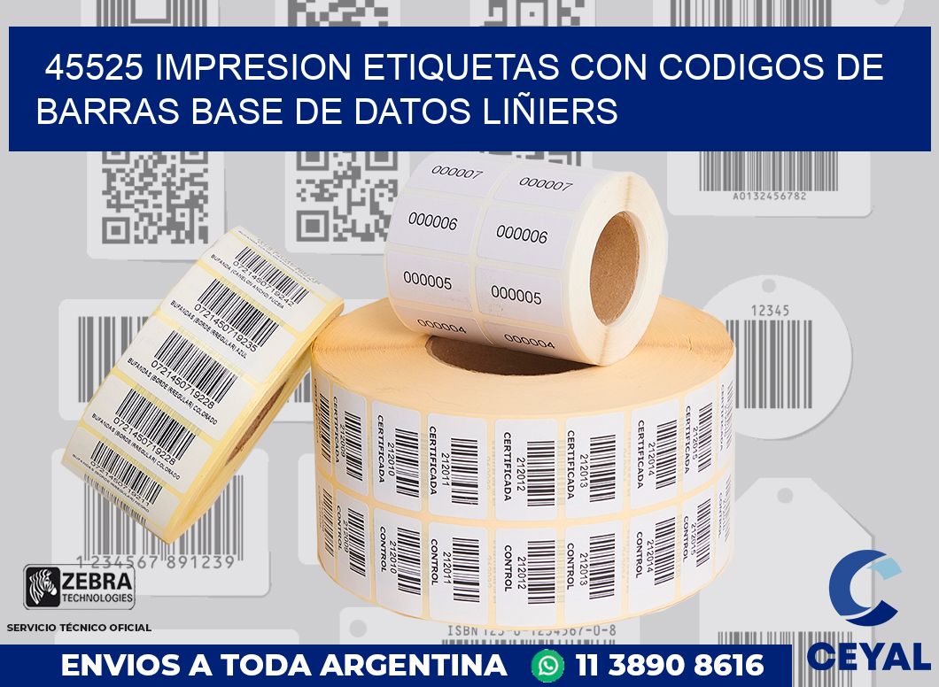 45525 IMPRESION ETIQUETAS CON CODIGOS DE BARRAS BASE DE DATOS LIÑIERS