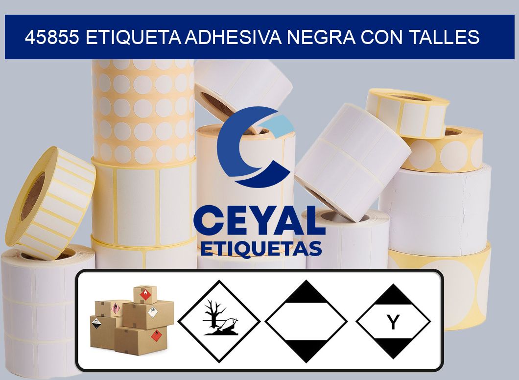 45855 ETIQUETA ADHESIVA NEGRA CON TALLES