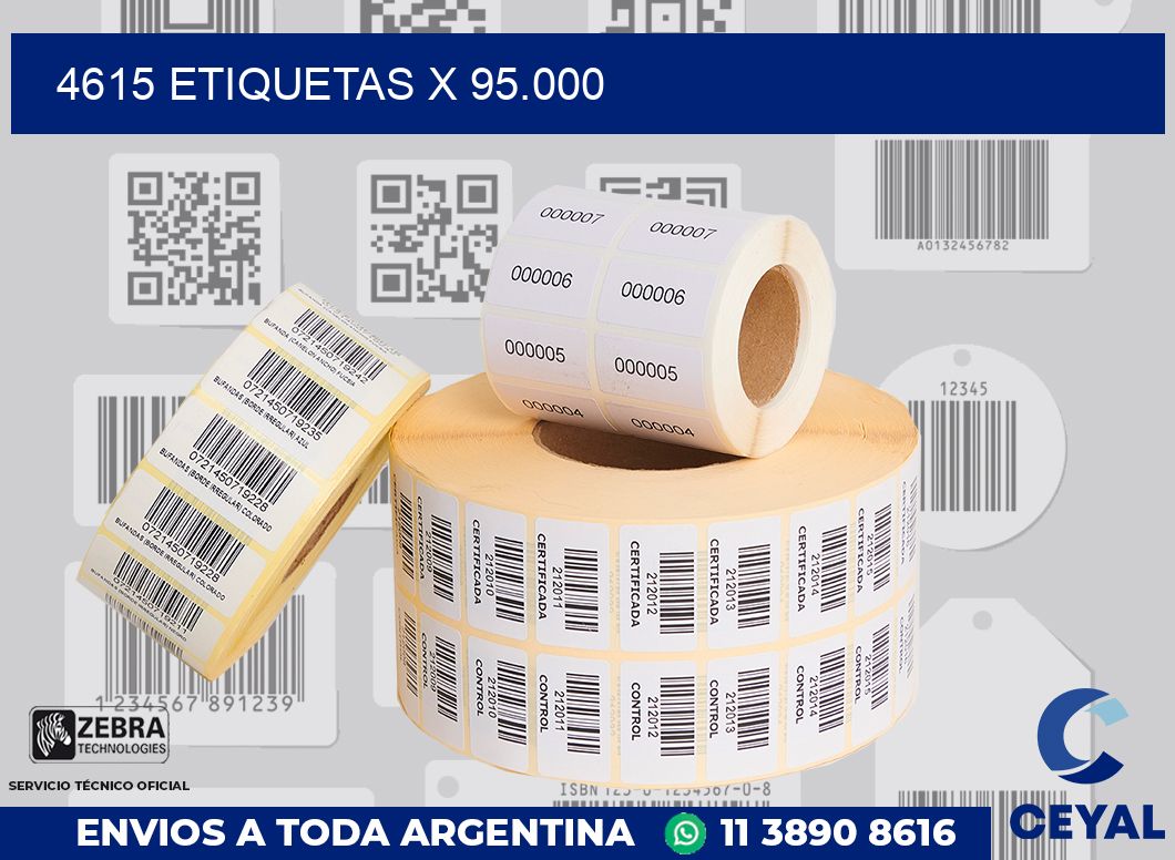 4615 Etiquetas x 95.000