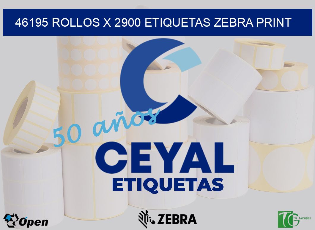 46195 Rollos x 2900 etiquetas zebra print