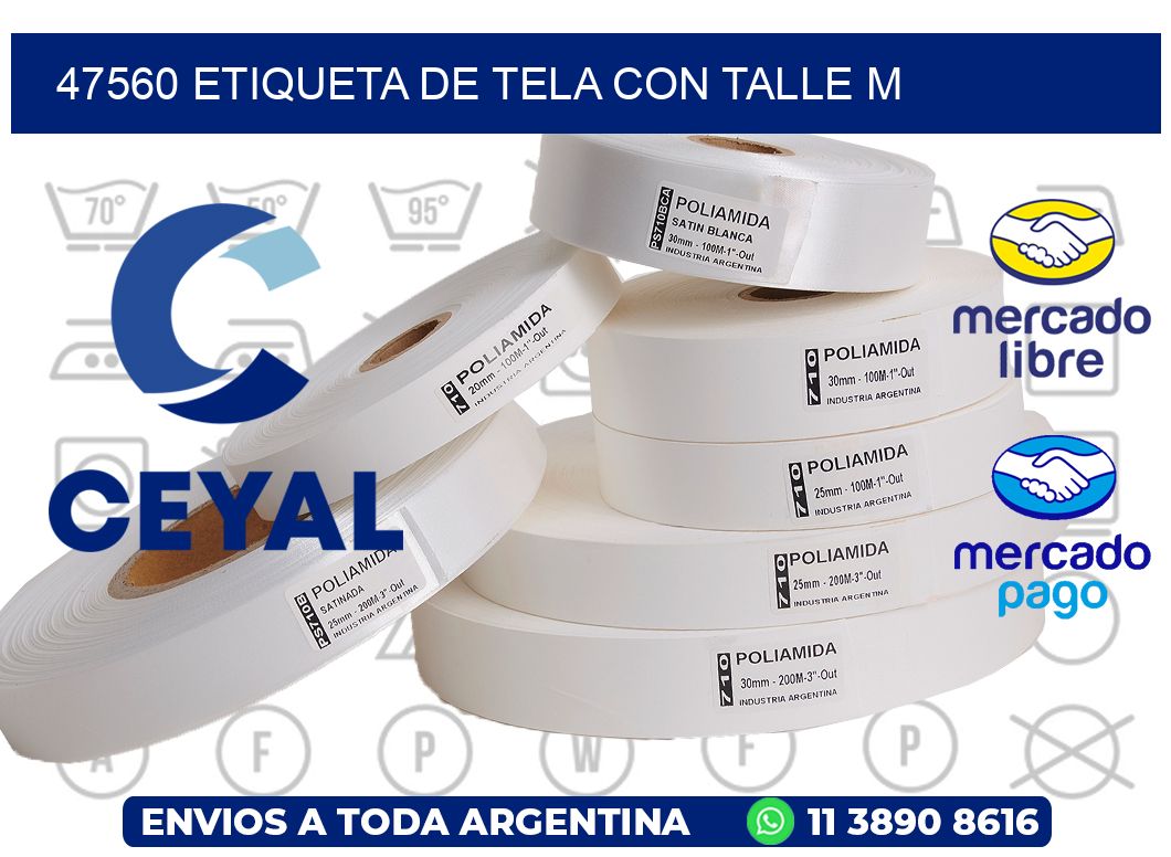 47560 ETIQUETA DE TELA CON TALLE M