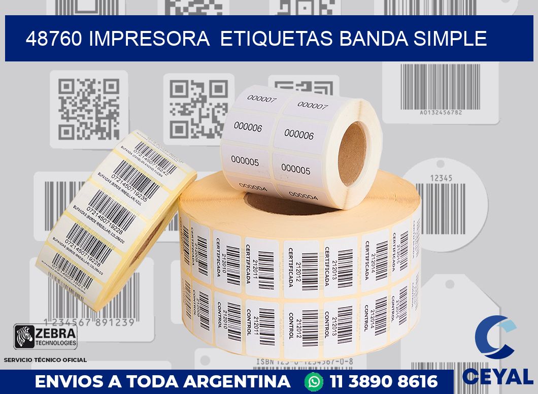 48760 impresora  etiquetas banda simple