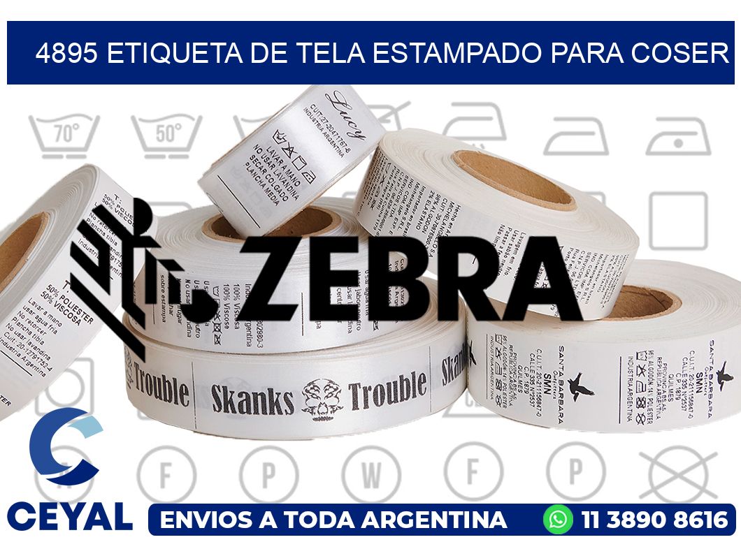 4895 ETIQUETA DE TELA ESTAMPADO PARA COSER