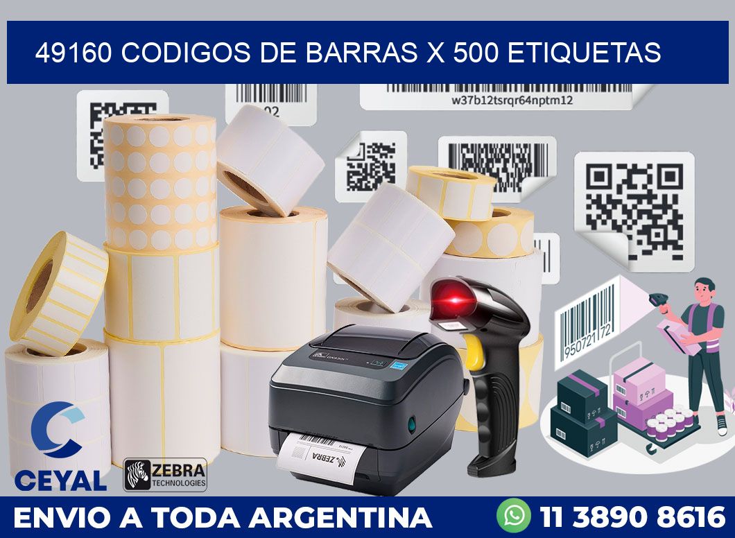 49160 codigos de barras x 500 etiquetas