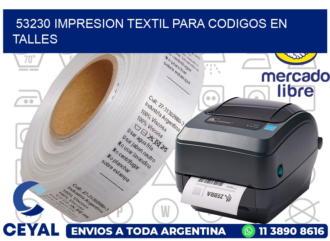 53230 IMPRESION TEXTIL PARA CODIGOS EN TALLES