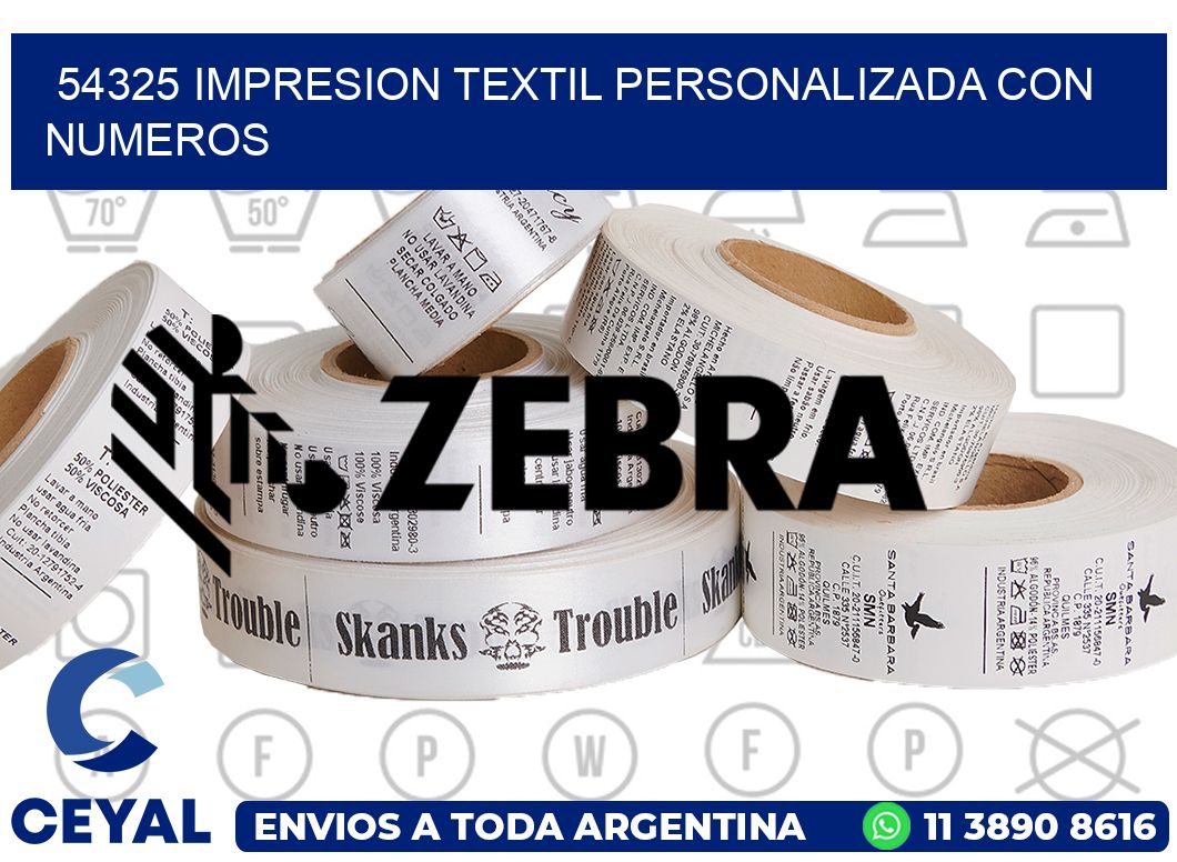 54325 IMPRESION TEXTIL PERSONALIZADA CON NUMEROS