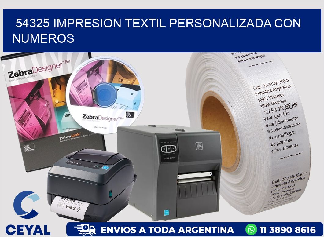 54325 IMPRESION TEXTIL PERSONALIZADA CON NUMEROS