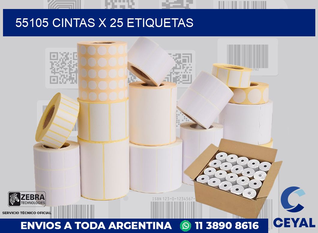 55105 cintas x 25 etiquetas
