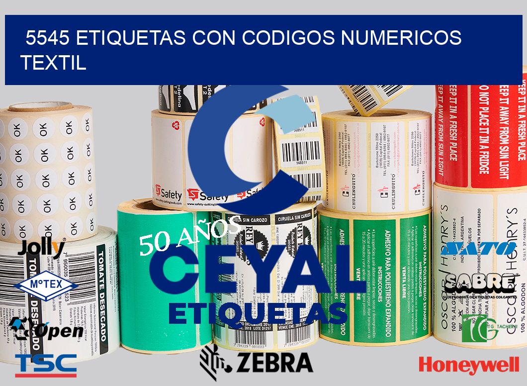 5545 ETIQUETAS CON CODIGOS NUMERICOS TEXTIL