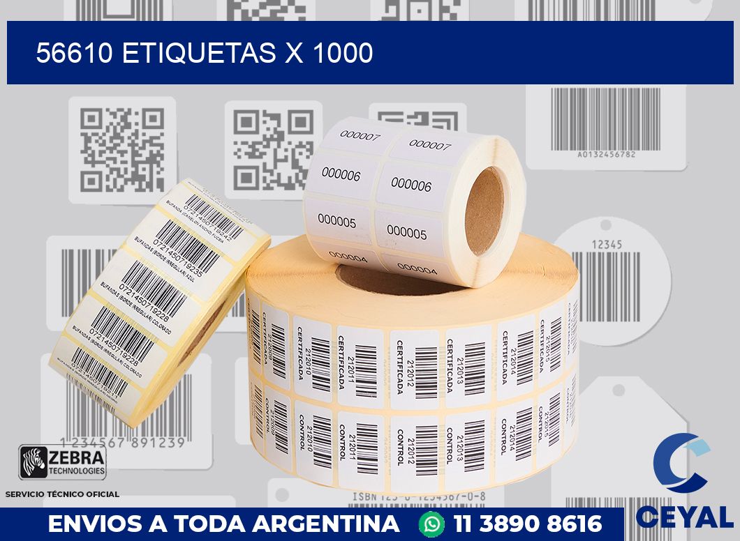 56610 Etiquetas x 1000