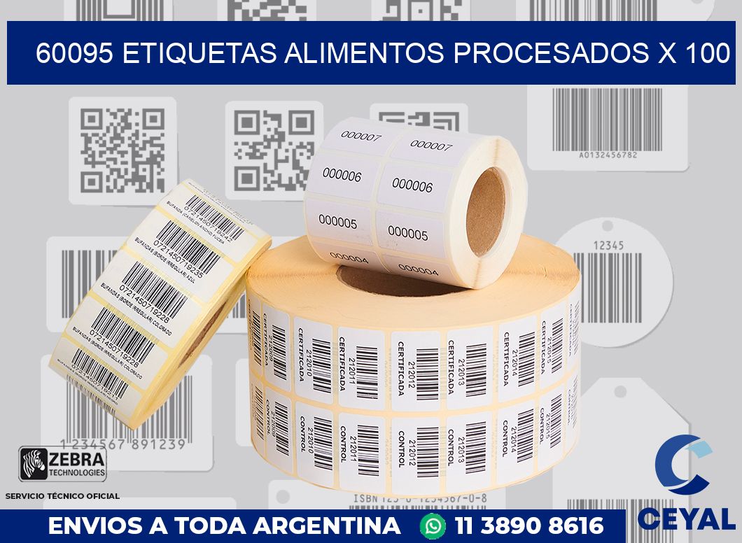 60095 etiquetas alimentos procesados x 100