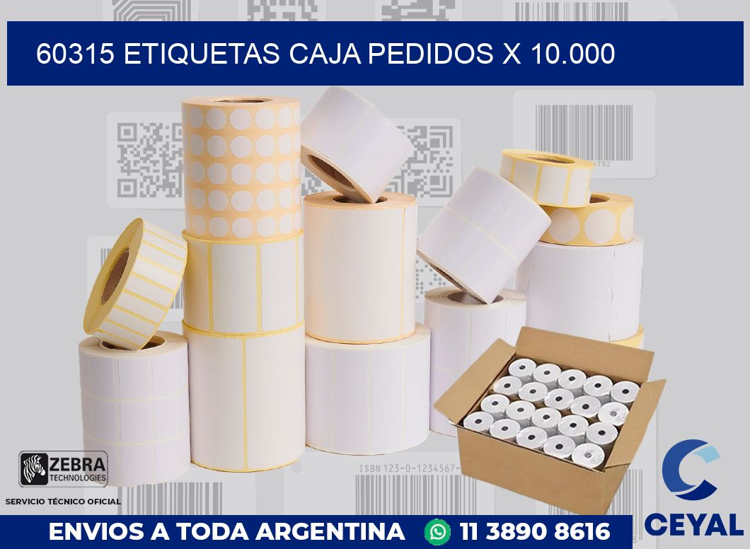 60315 etiquetas caja pedidos x 10.000