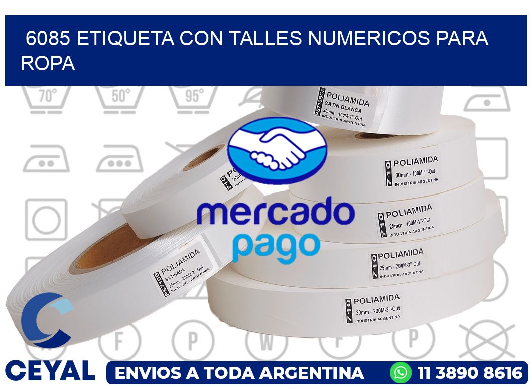 6085 ETIQUETA CON TALLES NUMERICOS PARA ROPA