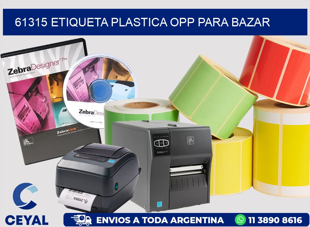 61315 ETIQUETA PLASTICA OPP PARA BAZAR
