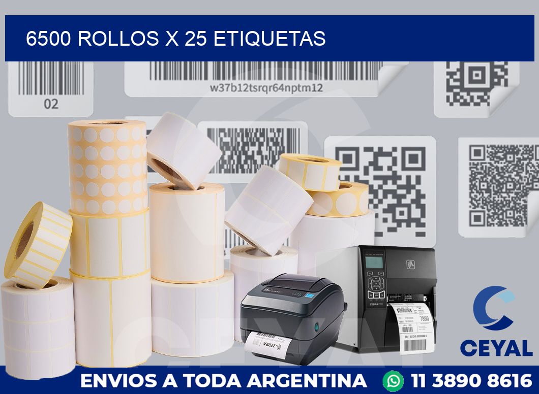 6500 Rollos x 25 etiquetas