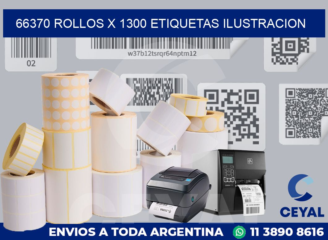 66370 Rollos x 1300 etiquetas ilustracion