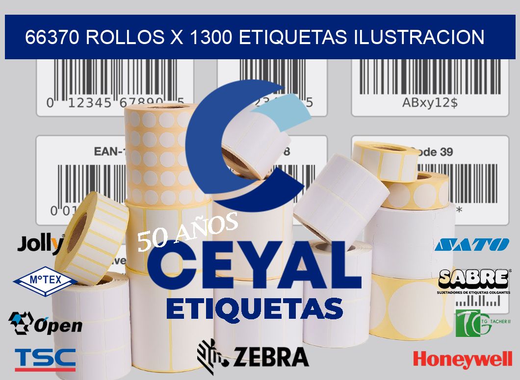 66370 Rollos x 1300 etiquetas ilustracion