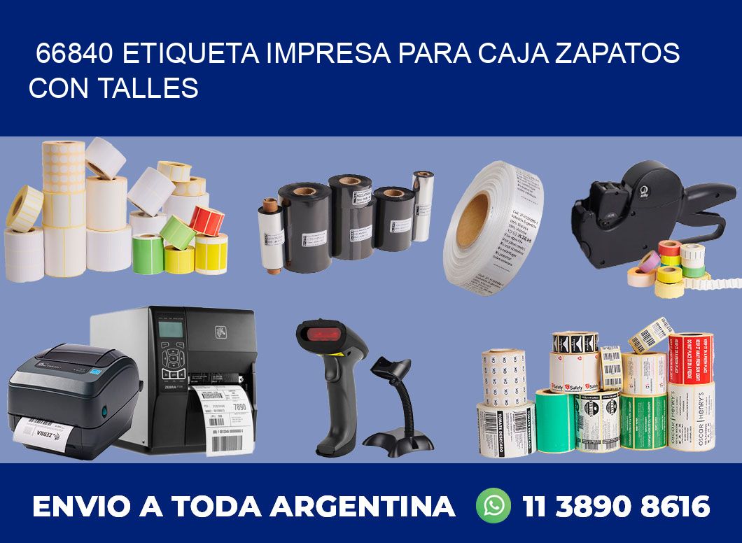 66840 ETIQUETA IMPRESA PARA CAJA ZAPATOS CON TALLES