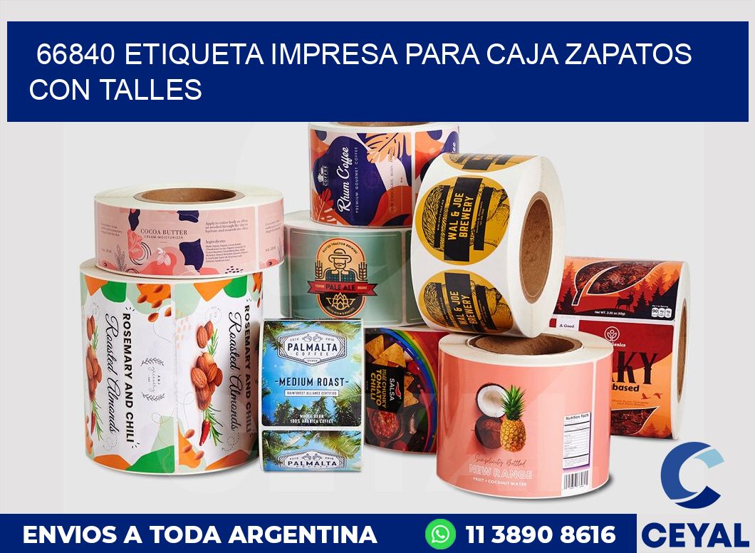 66840 ETIQUETA IMPRESA PARA CAJA ZAPATOS CON TALLES