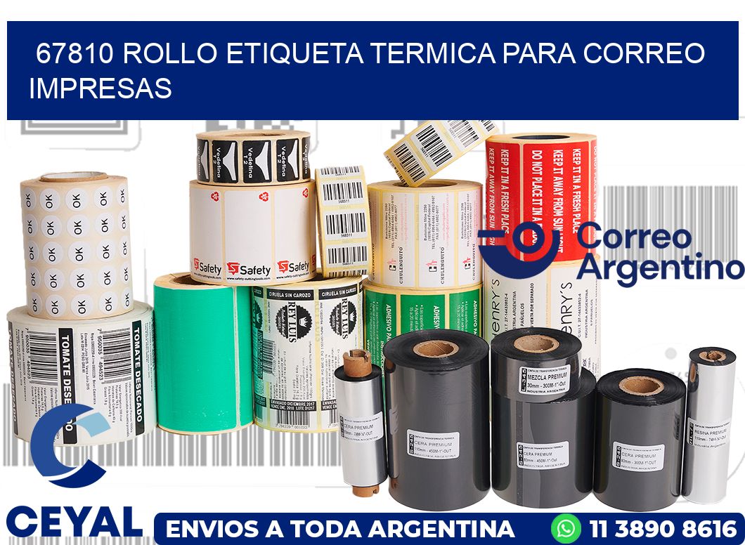 67810 ROLLO ETIQUETA TERMICA PARA CORREO IMPRESAS