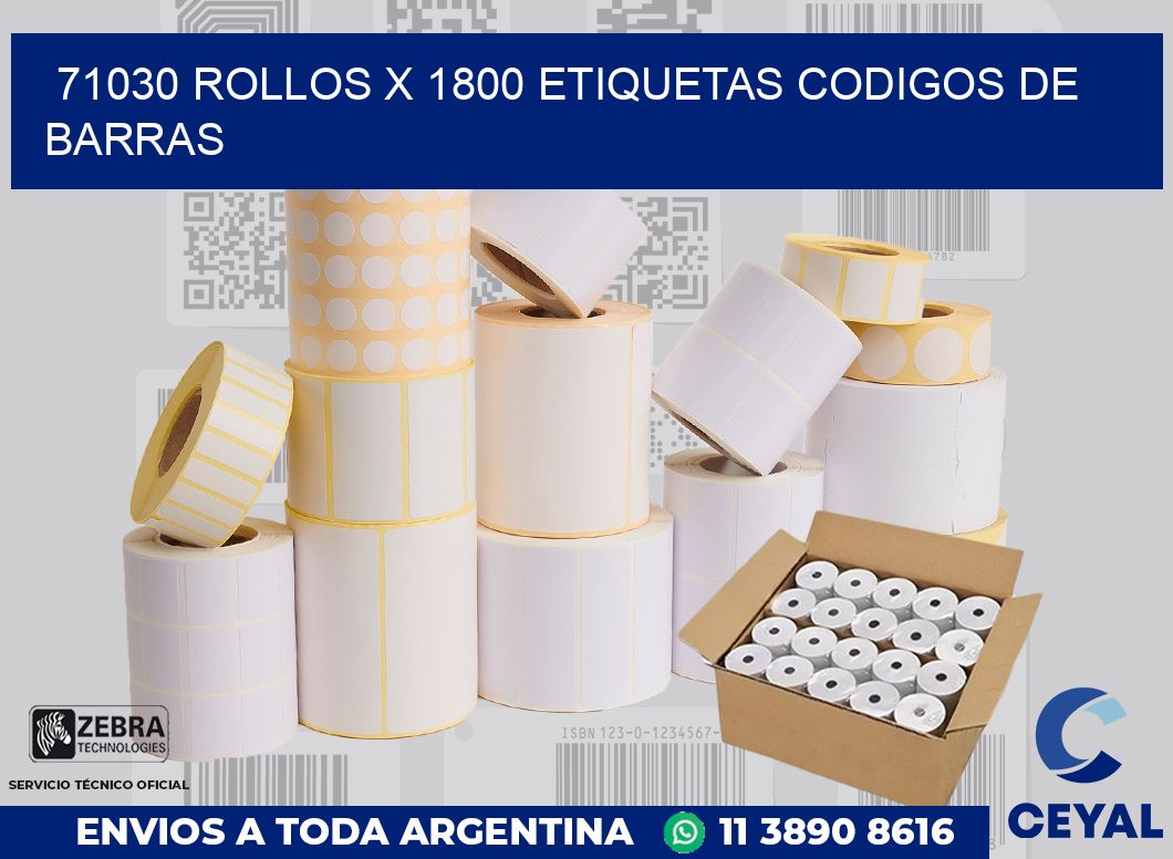 71030 Rollos x 1800 etiquetas codigos de barras