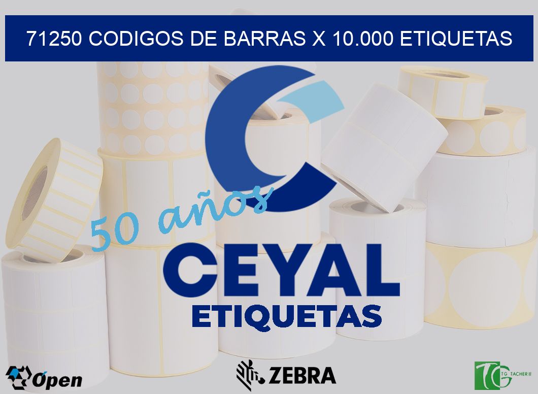71250 codigos de barras x 10.000 etiquetas