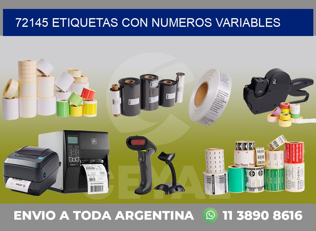 72145 ETIQUETAS CON NUMEROS VARIABLES