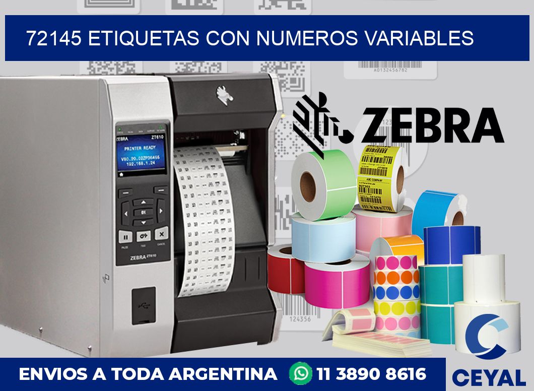 72145 ETIQUETAS CON NUMEROS VARIABLES