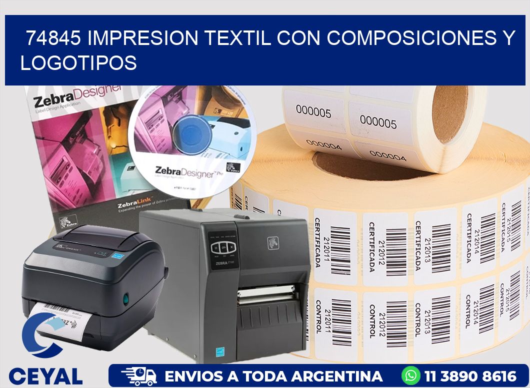 74845 IMPRESION TEXTIL CON COMPOSICIONES Y LOGOTIPOS