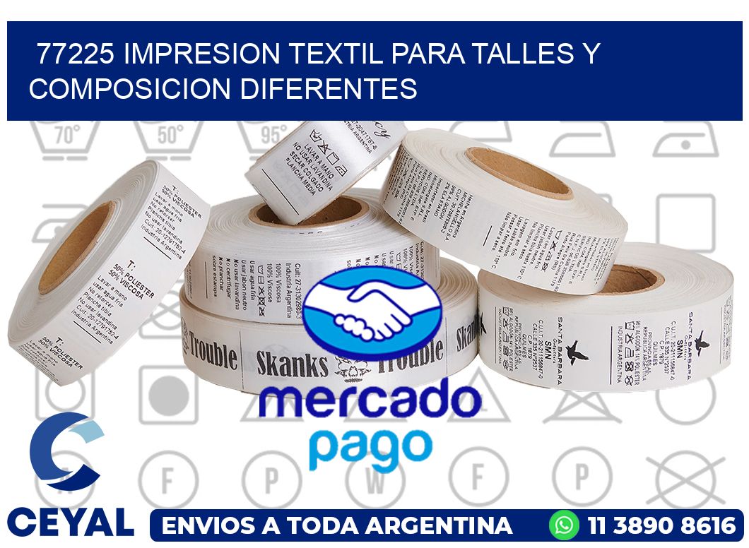 77225 IMPRESION TEXTIL PARA TALLES Y COMPOSICION DIFERENTES