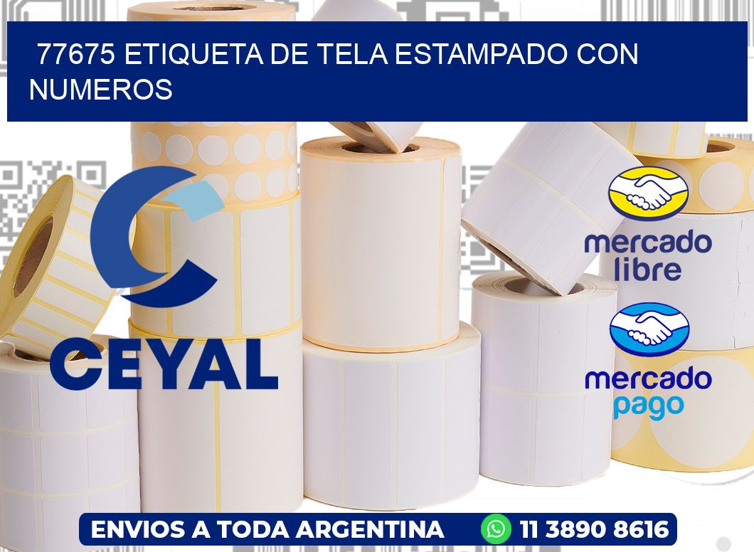 77675 ETIQUETA DE TELA ESTAMPADO CON NUMEROS