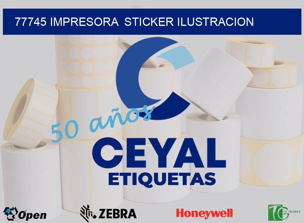 77745 impresora  sticker ilustracion