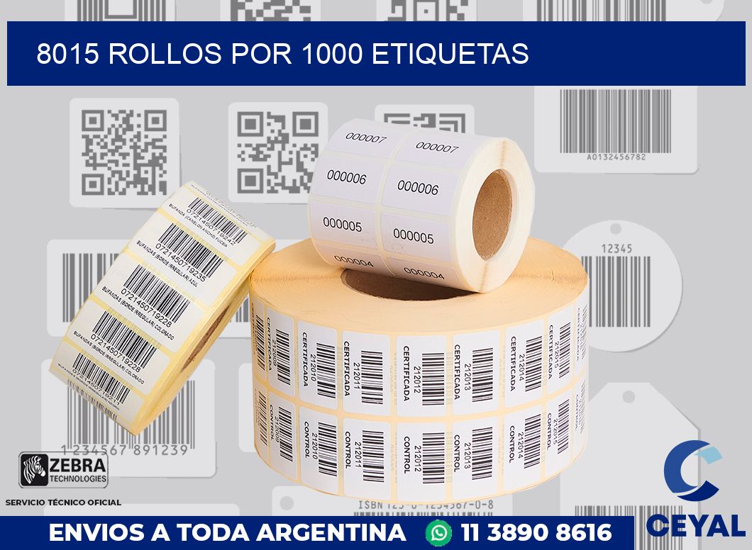 8015 Rollos por 1000 etiquetas