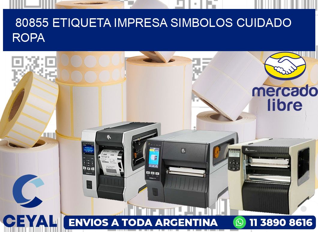 80855 ETIQUETA IMPRESA SIMBOLOS CUIDADO ROPA