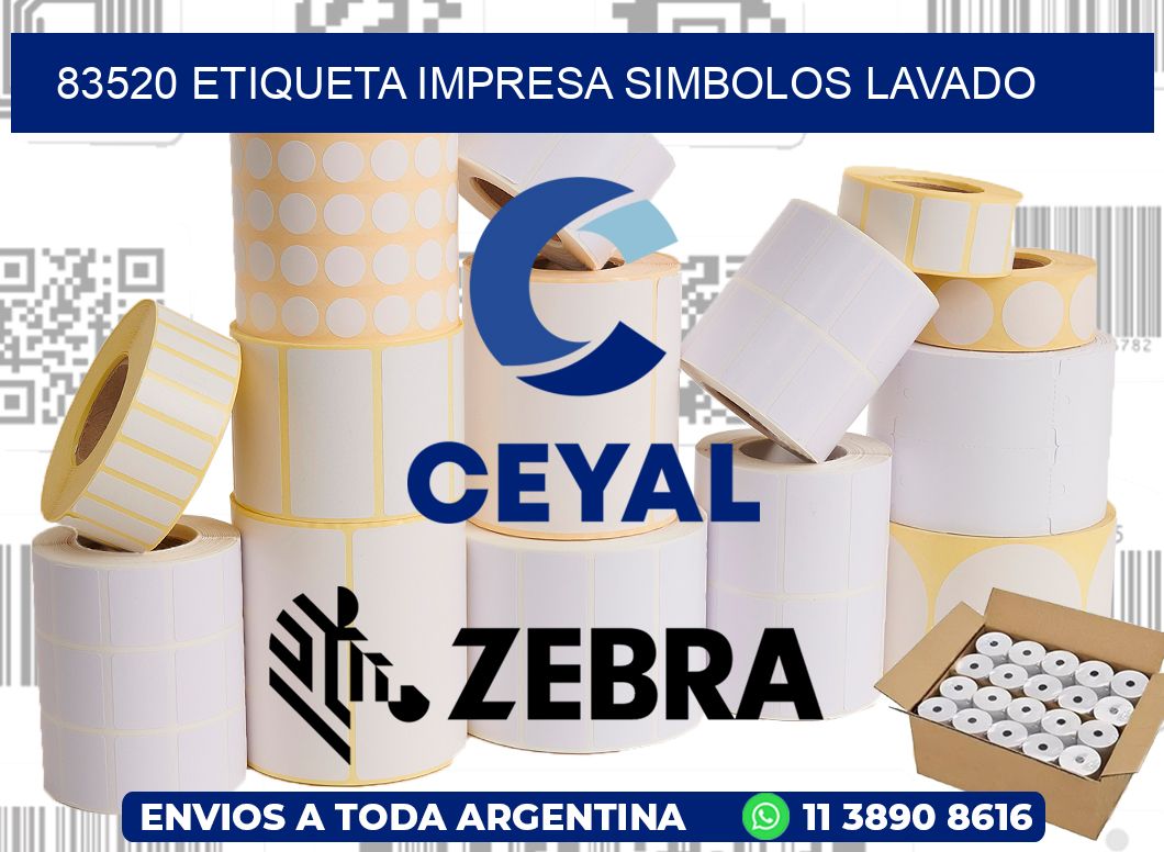 83520 ETIQUETA IMPRESA SIMBOLOS LAVADO