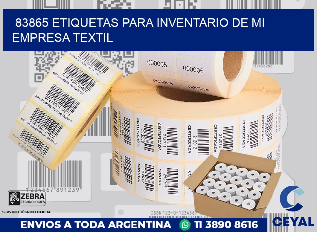 83865 ETIQUETAS PARA INVENTARIO DE MI EMPRESA TEXTIL