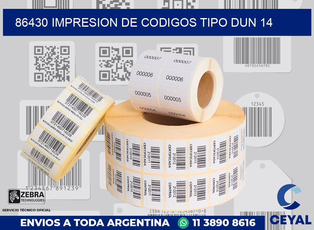 86430 IMPRESION DE CODIGOS TIPO DUN 14