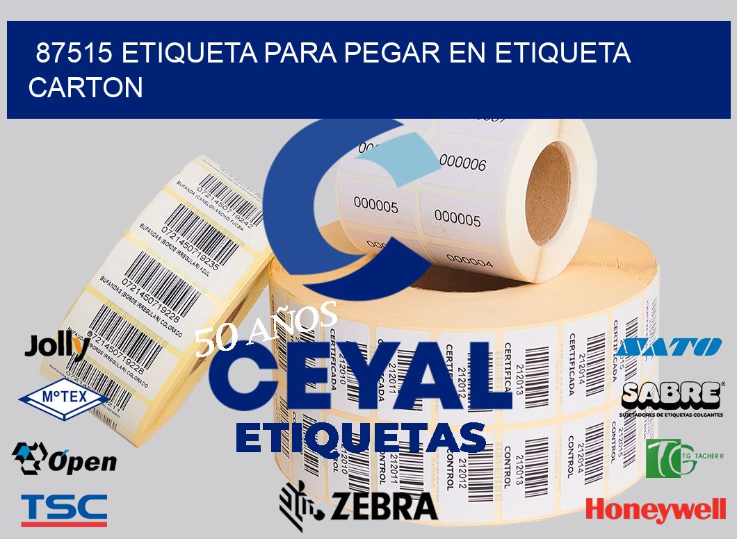 87515 ETIQUETA PARA PEGAR EN ETIQUETA CARTON