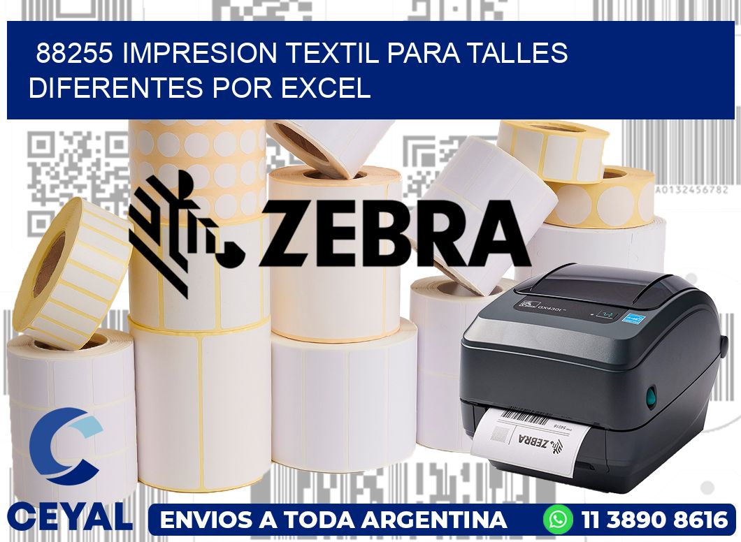 88255 IMPRESION TEXTIL PARA TALLES DIFERENTES POR EXCEL