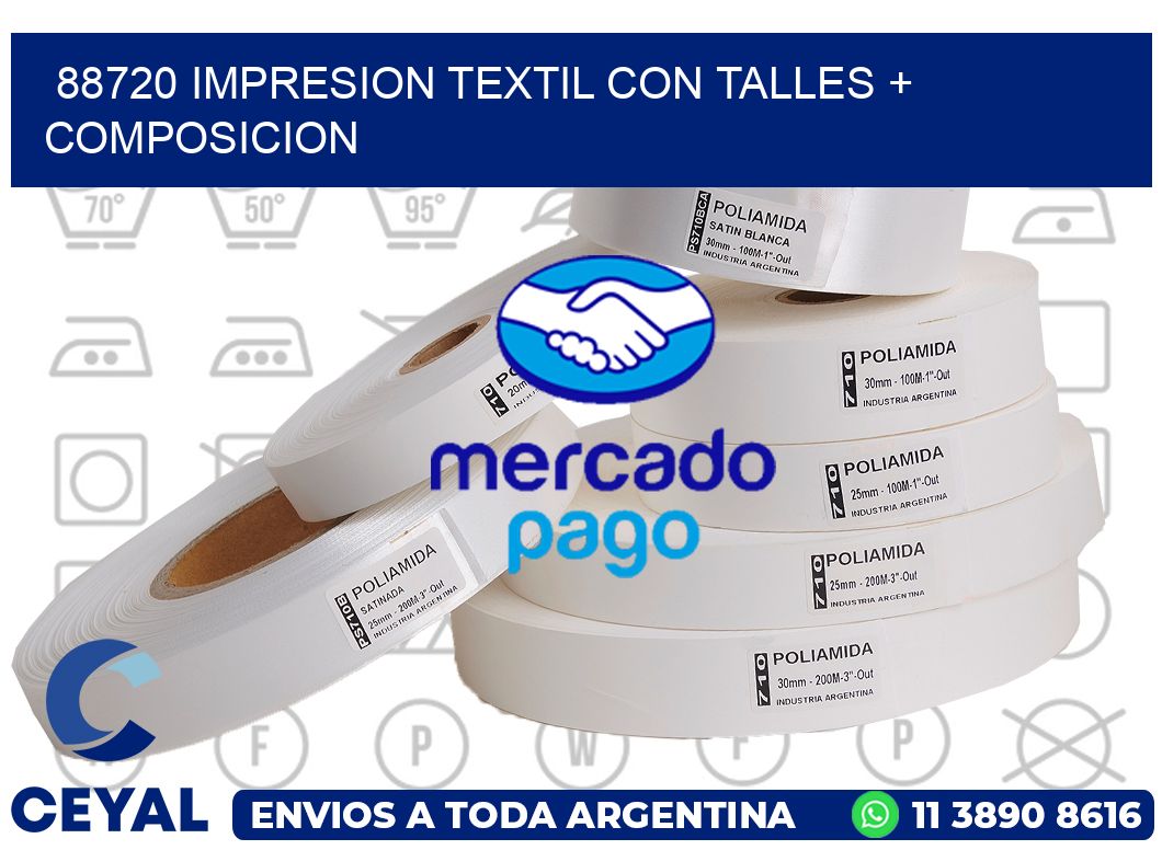 88720 IMPRESION TEXTIL CON TALLES + COMPOSICION