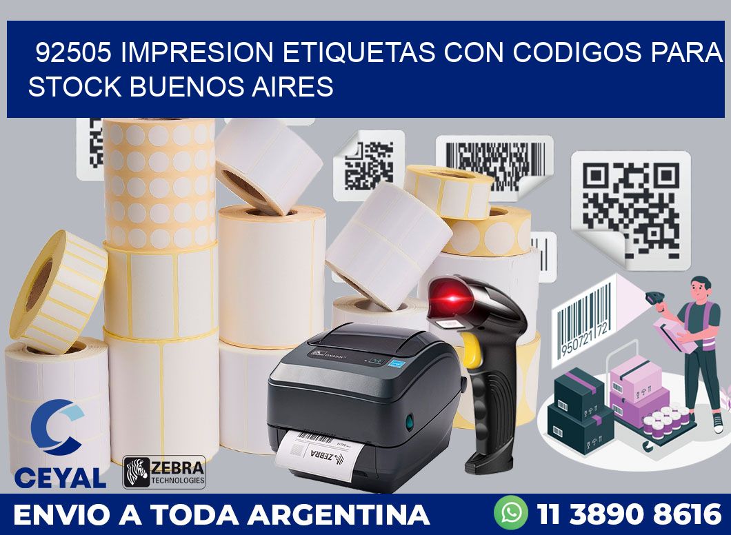 92505 IMPRESION ETIQUETAS CON CODIGOS PARA STOCK BUENOS AIRES