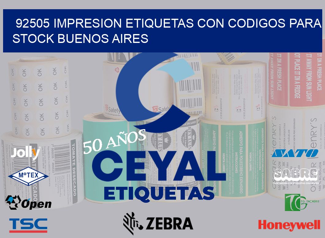 92505 IMPRESION ETIQUETAS CON CODIGOS PARA STOCK BUENOS AIRES