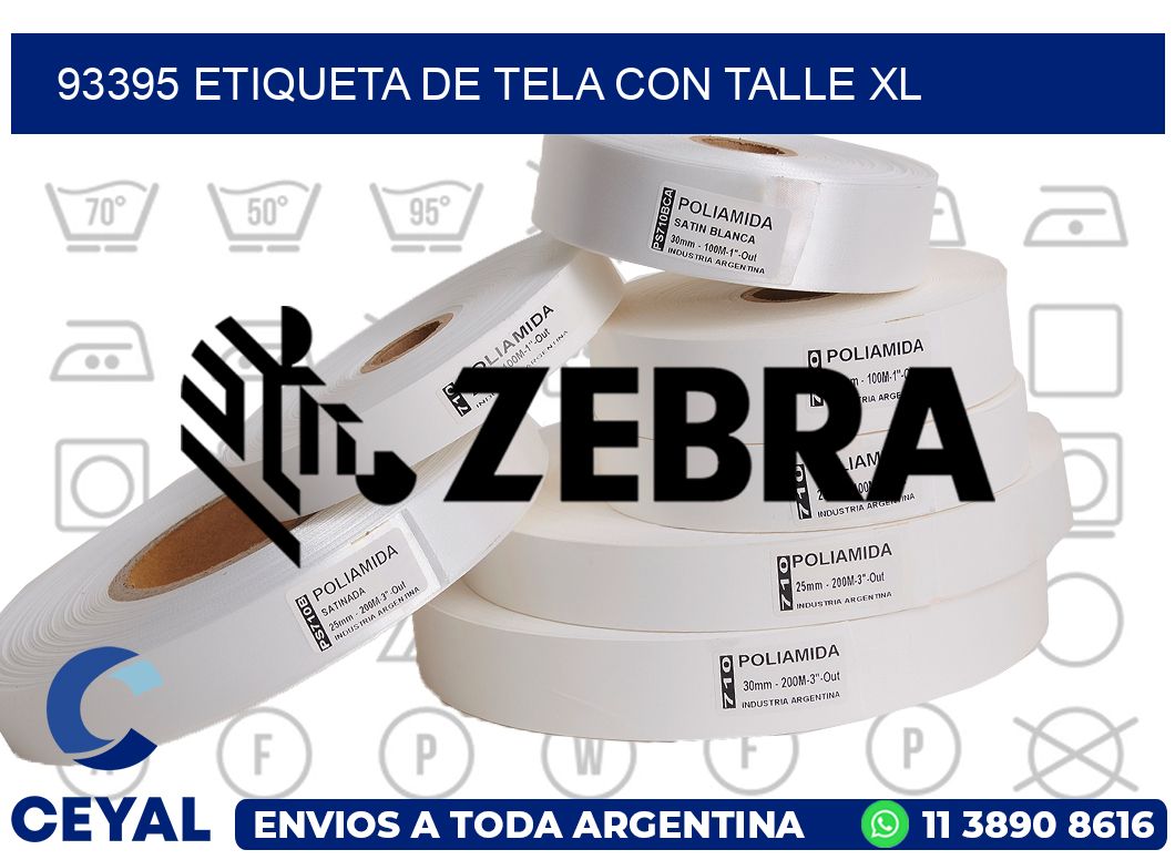 93395 ETIQUETA DE TELA CON TALLE XL
