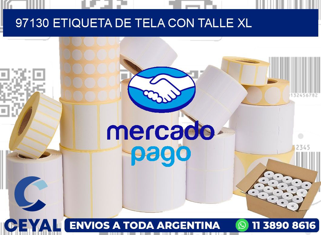 97130 ETIQUETA DE TELA CON TALLE XL