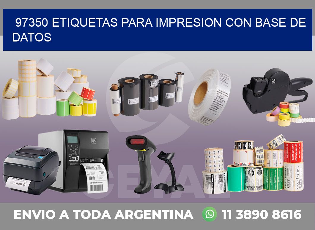 97350 ETIQUETAS PARA IMPRESION CON BASE DE DATOS