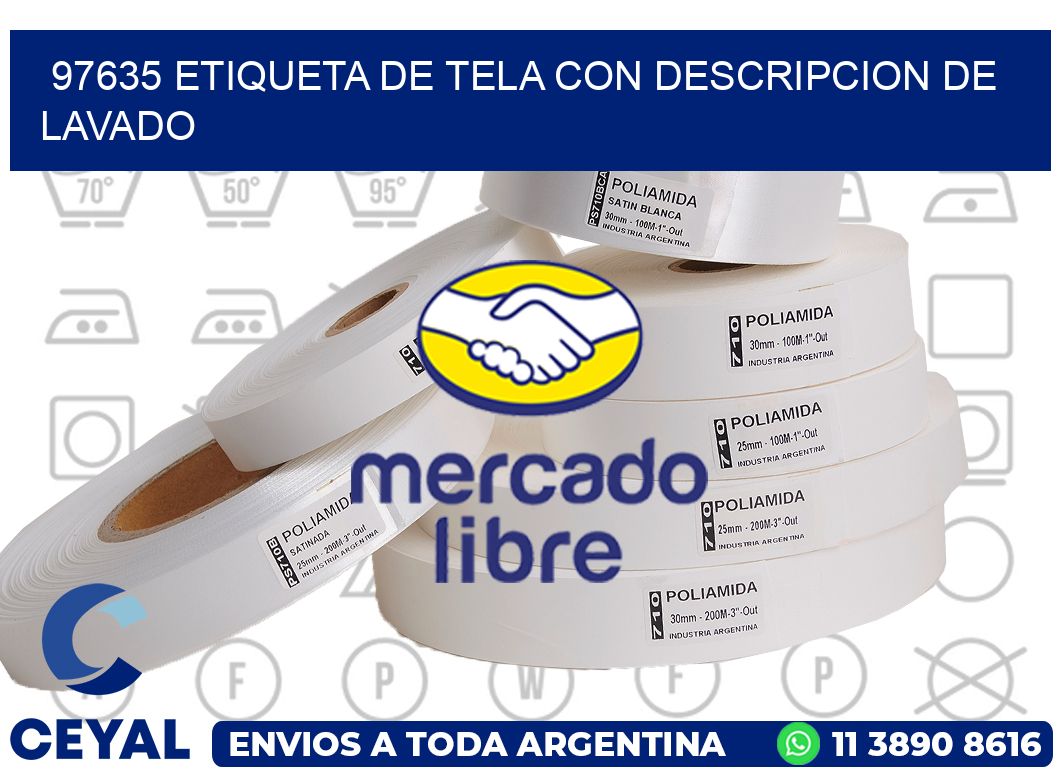 97635 ETIQUETA DE TELA CON DESCRIPCION DE LAVADO