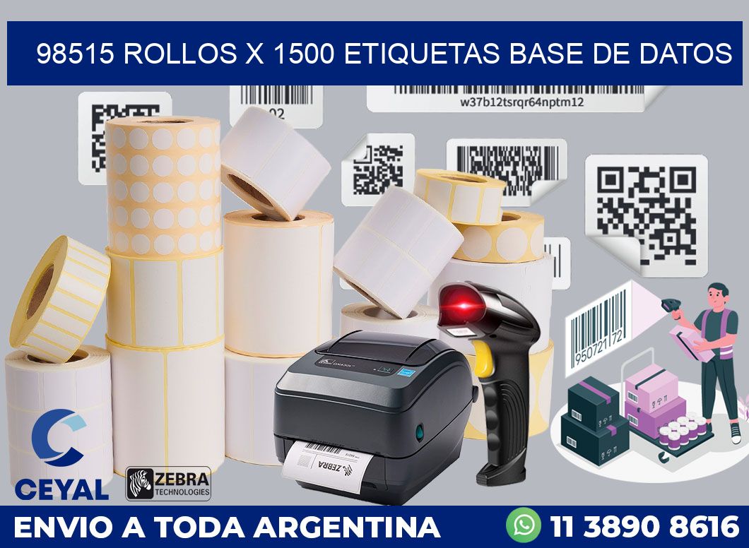 98515 Rollos x 1500 etiquetas base de datos